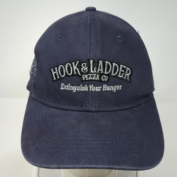 Hook & Ladder Pizza Co Strapback Baseball Cap Blue One Size Adjustable Dri-Duck - Picture 2 of 9